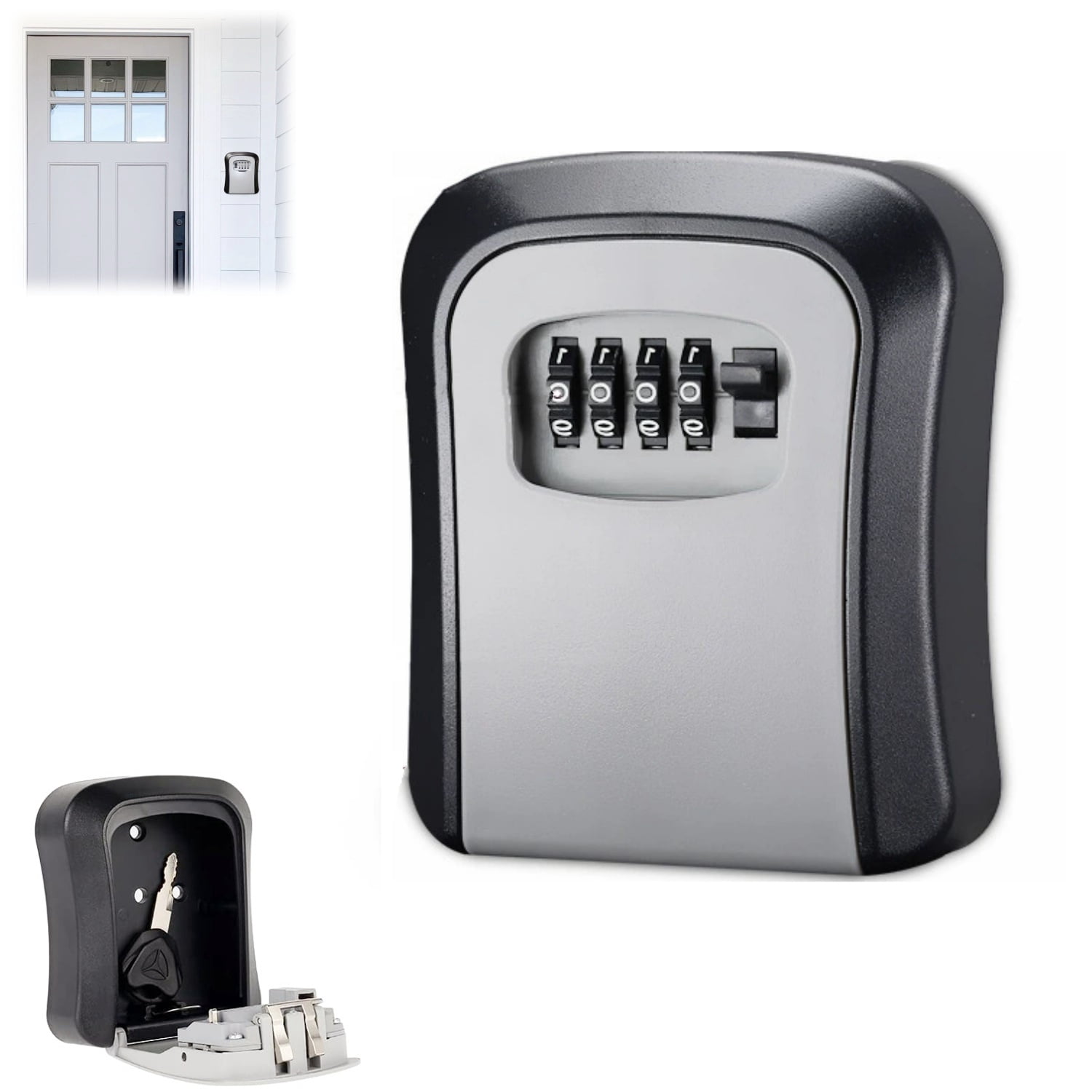 Key Lock Box Labels Key Lock Box,4-Digit Combination Key Lock Box,Waterproof Wall-Mount Key ...