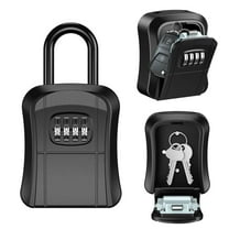 Key Lock Box, AMIR Key Box Outside Safe Box for Keys with Removable Shackle 4-Digit Combination Key Storage Box key Box for Home Warehouse Pet Sitters