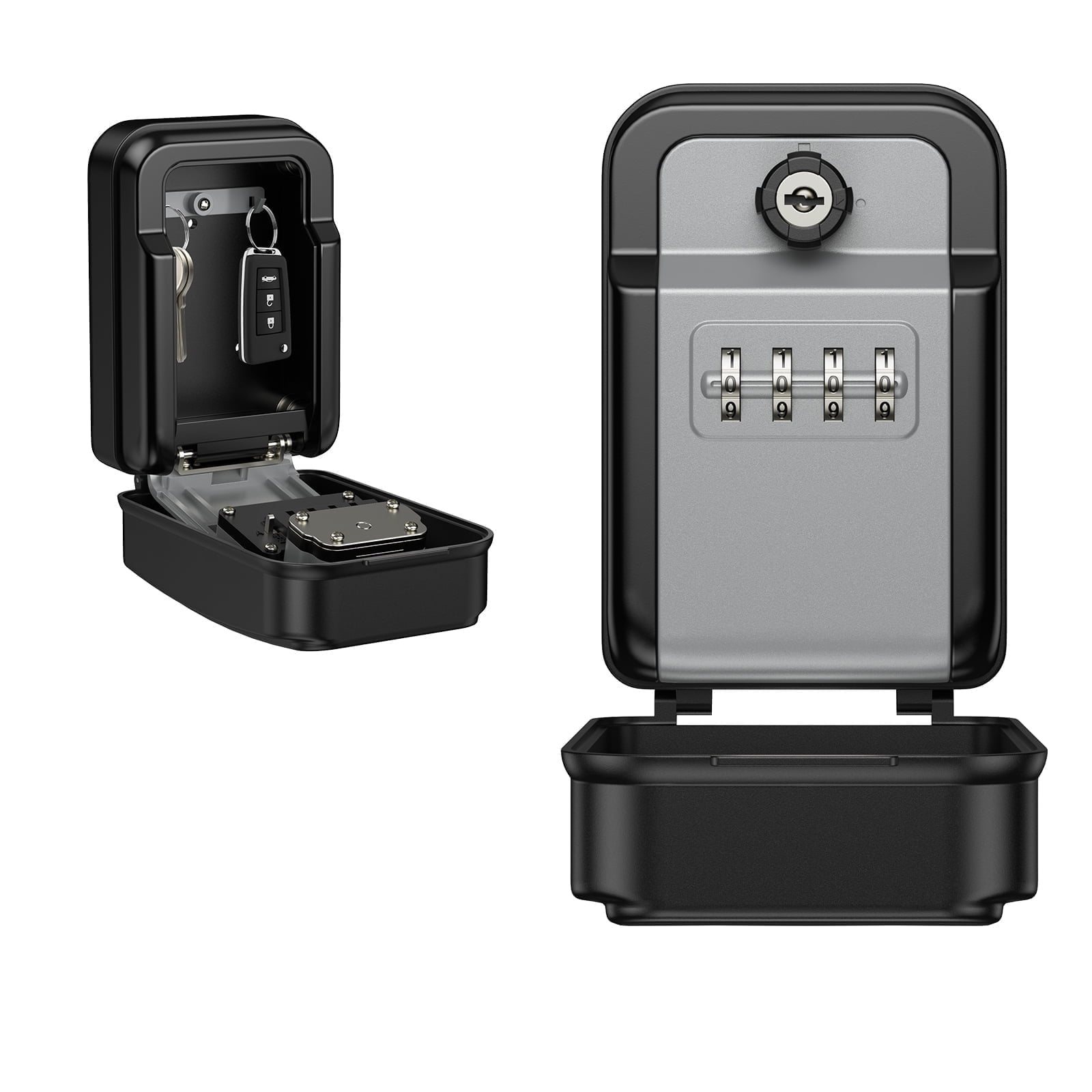 Key Lock Box, AMIR Key Safe Box with Emergency Key 10 Keys Capacity Waterproof Wall Mounted Key Storage Box for Home Warehouse Basement Garage Outdoor