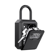 Key Lock Box, AMIR Wall Mounted Key Box 4 Digit Combination 5 Keys Capacity Key Safe Box for Home Apartment Garage Outdoor Black