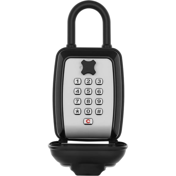 Key Lock Box With Code, Large Capacity 9 Digit Combination Lock Box, Portable U shaped Shackle Outdoor Weatherproof Security Safe for Homes, Garages, Offices, Realtors