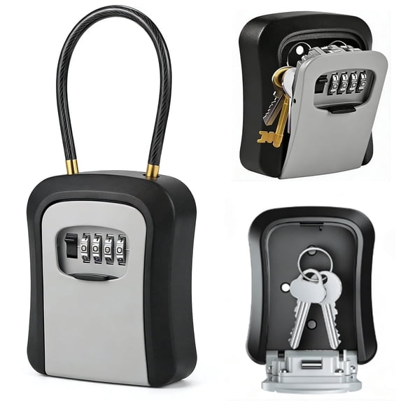 Key Return Lock Box Key Lock Box with Code, Portable Combination Lockbox Wall-Mounted Key ...