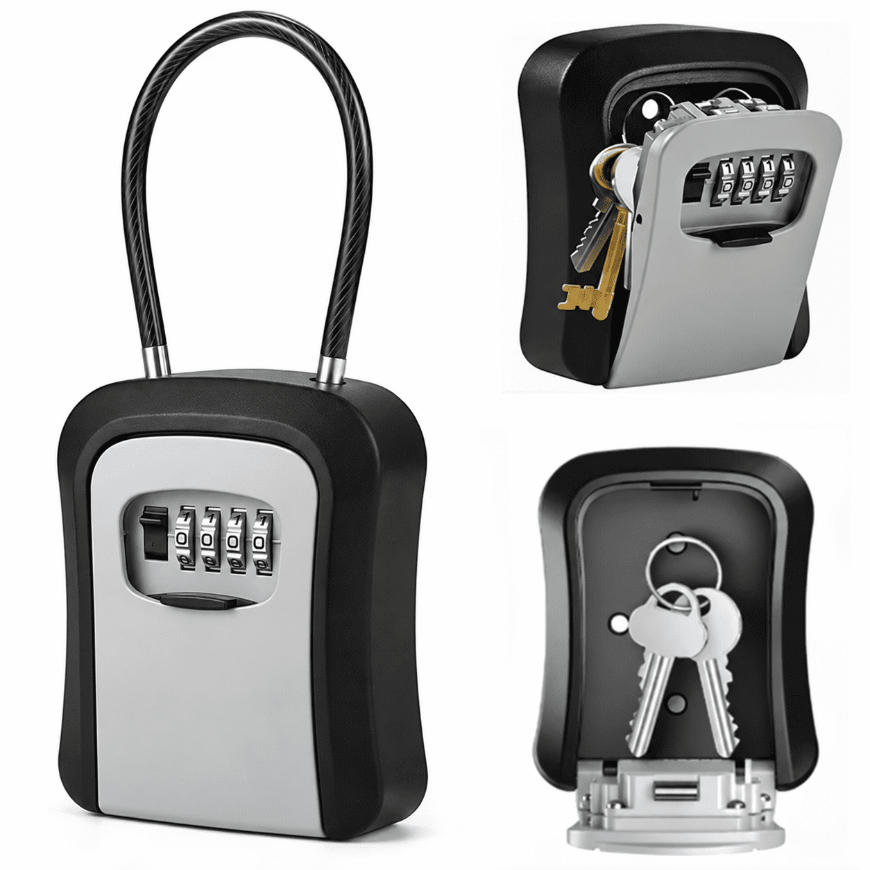 Key Lock Box Labels Key Lock Box, Combination Code Key Storage Lockbox, Wall-Mounted ...