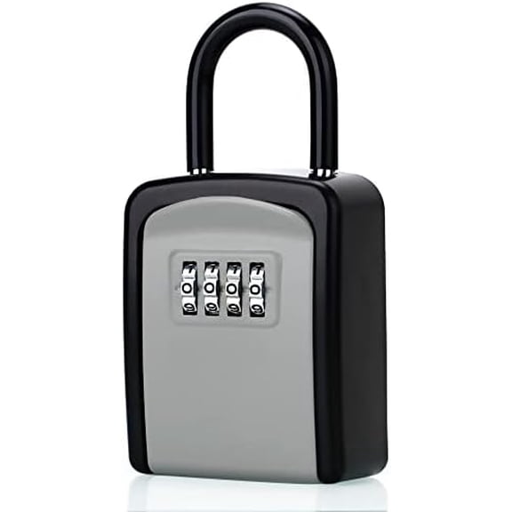 Key Lock Box, Combination Lock box with Code for House Key Storage, Combo Door Locker (Black-1pack)