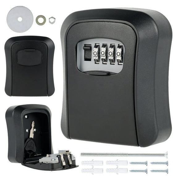 Key Lock Box With Resettable Code, Large Capacity Storage Solution For Up To 8 Cm Length Keys, Easy Installation Indoor Outdoor, Weatherproof High Quality Metal Design