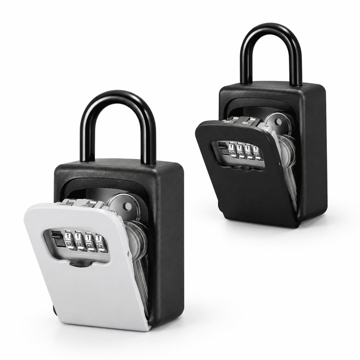 Key Lock Box Large With Code Lockbox Outdoor Wall Mount 2 Gray Black ...