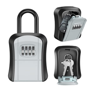 Key Lock Box,Lock Box for House Key,4-Digit Resettable Code Combination Small Safe Security Lockbox,Portable Wall Mounted Key Storage Lock box for Home,Realtors Garage Spare Keys,1 Pack