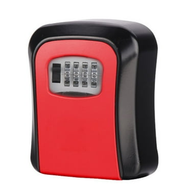 Key Lock Box for Outside House, 4 Digit Combination Lockbox Wall Mounted, Key Safe Security Storage Lock Box 5 Keys Large Capacity with Resettable Code for Indoor Outdoor Garage Weatherproof(Red)