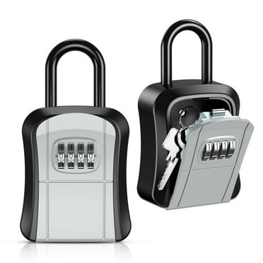 Key Lock Box for Outside,New Version 4-Digit Combination Lock Box,Lockbox for Keys Outdoor,Portable Wall Mounted Storage Lock Box for Home,Realtors Garage Spare Keys