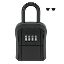 Key Lock Box Portable Combination Lockbox Wall-Mounted Key Storage Box for House Keys, Resettable Code Safe Security Lock Box for Home Office Apartment Spare Key Storage Black