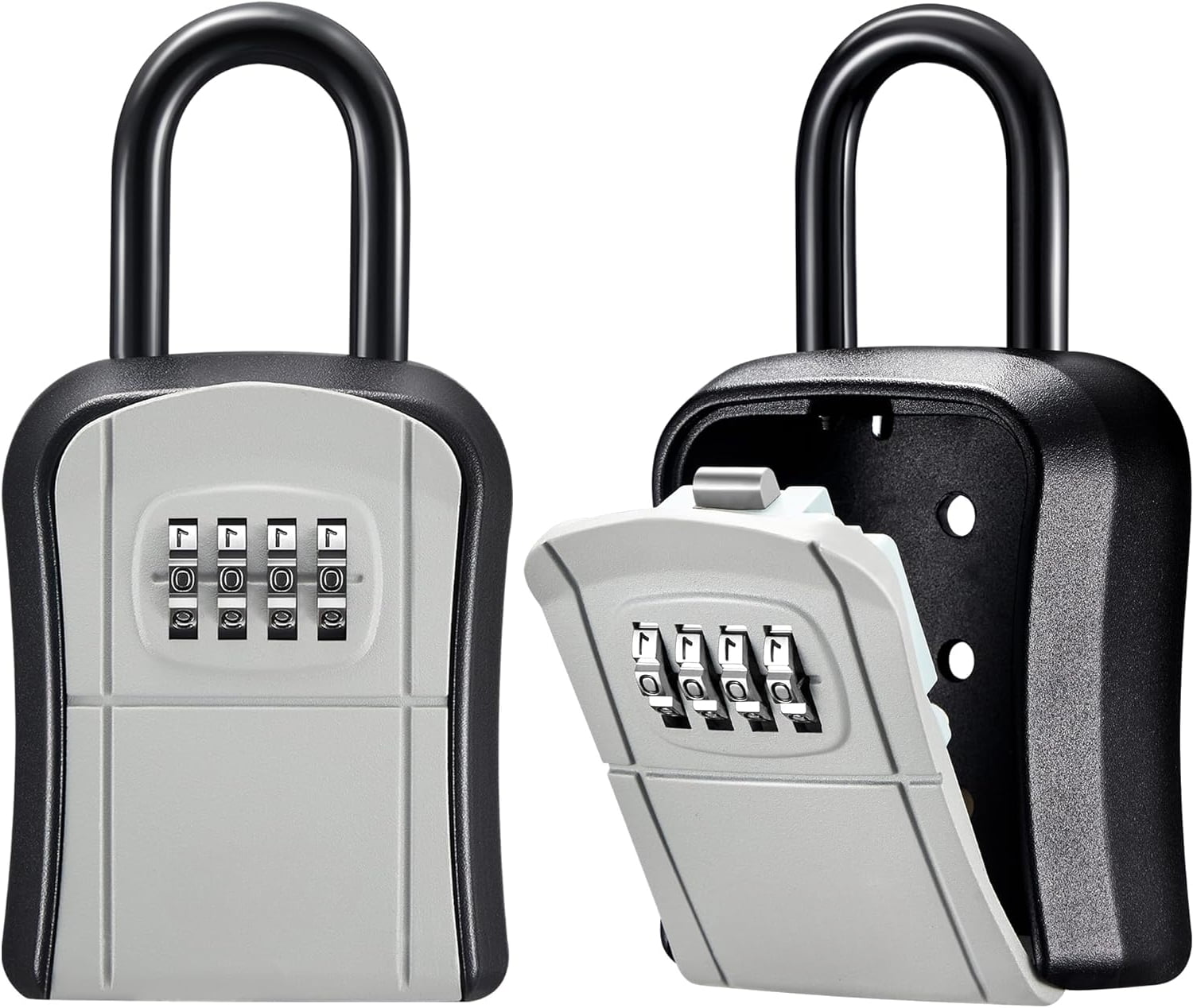 Key Lock Box, Portable Combination Lockbox Wall-Mounted Key Storage Box ...