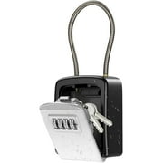 Key Lock Box, Safe Box for Keys with Removable Shackle 4-Digit Combination key Box Key Storage Box for Home Warehouse Indoor Outdoor