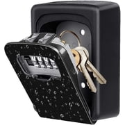 Key Lock Box Wall Mounted. 4 Digit Combination Lockbox for Outside. House Keys - 5 Keys Capacity. Key Safe Security Storage Lock Box for Indoor. Outdoor. Garage. Garden. Store 1-Pack.