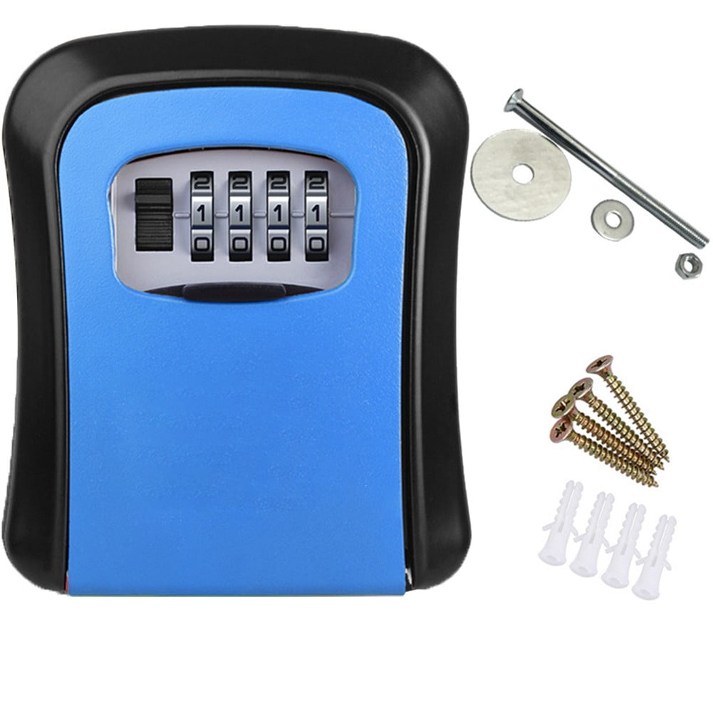 Key Lock Box WallMounted 4Digit Password Security Storage Case