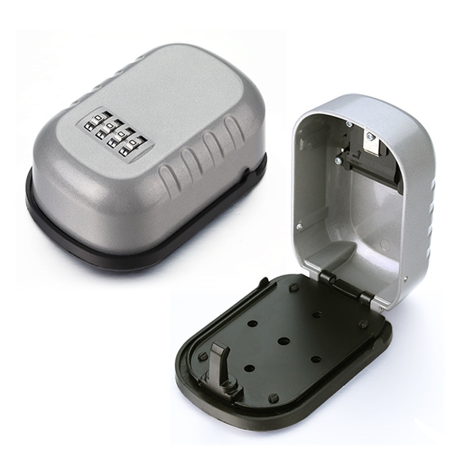 Key Lock Box Wall Mounted Aluminum Alloy Key Safe Box 4 Digit