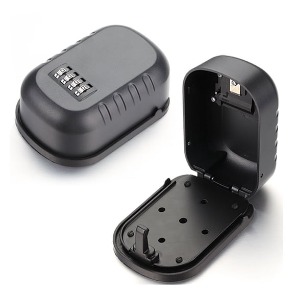 Key Lock Box Wall Mounted Aluminum Alloy Key Safe Box 4 Digit Combination Key Storage Lock Box Indoor Outdoor Keys Storage Box
