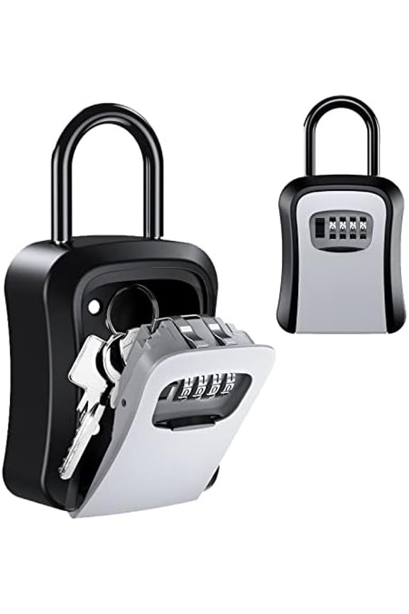 Key Lock Box Wall Mounted, Lock Box for House Key, 4 Digit Combination Lockbox for Keys with Resettable Code, Lockbox for Key Storage Outdoor Realtors (1 Pack)$$Office