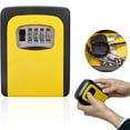 thumbnail image 1 of Key Lock Box Wall Mounted for Outside, Resettable 4 Digit Combination Waterproof Lockbox, Sturdy and Durable Lock Box for House, Key Safe Storage Security Lock Box for Home, Office, Garage (Yellow), 1 of 4