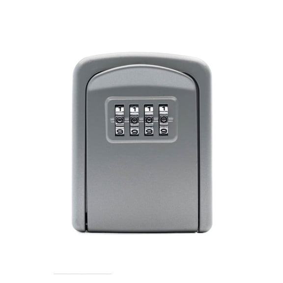 Key Lock Box , Wall Mounted Stainless Steel Key Safe Weatherproof 4 Combination Key Storage Lock Box for Indoor and Outdoor Use