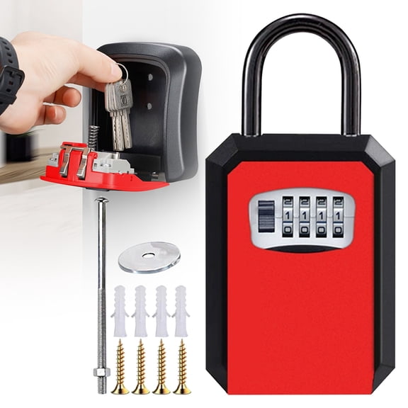 Key Lock Box With Code Main Lock Key House Key Lock Box Outdoor Portable Password Box With A Reset 4 Digit Password Weather And Plastic