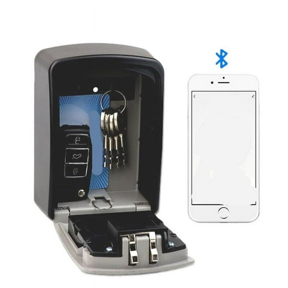Key Lock Box Zinc Alloy Metal Key Safe Deposit Box Outdoor Bluetooch Password ,House, Apartment, Office Key Storage