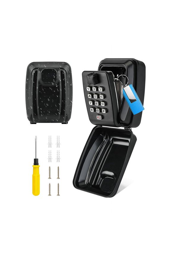 Key Lock Box for Outdoor Use, 12-Position Combination Key Storage Box