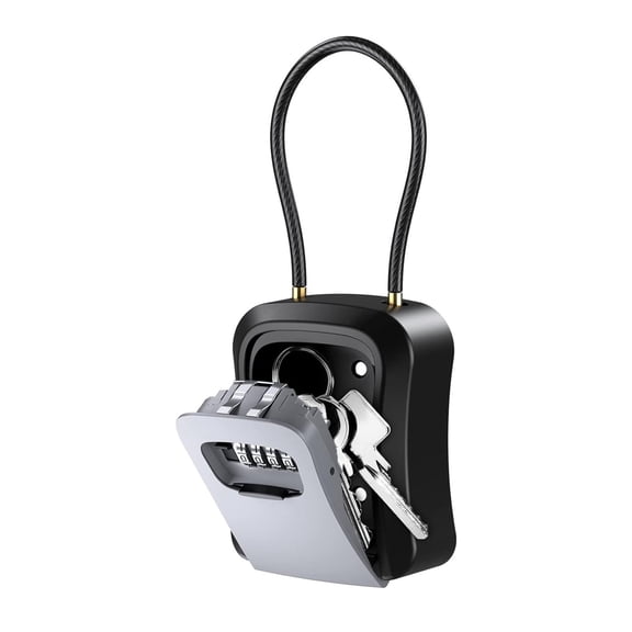 Key Lock Box for Outside 4 Digit Code Security Safe Box for House Keys Spare Keys Storage ,Compact Design