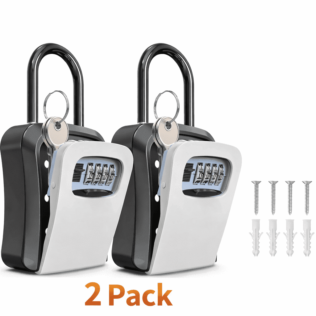 Key Lock Box for Outside,Portable Wall Mount Lockbox, Realtor Lockbox for House Keys Outdoor, Combination Key Hiders to Hide a Key Safe Storage