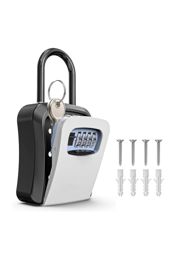 Key Lock Box for Outside,Portable Wall Mount Lockbox, Realtor Lockbox for House Keys Outdoor, Combination Key Hiders to Hide a Key Safe Storage