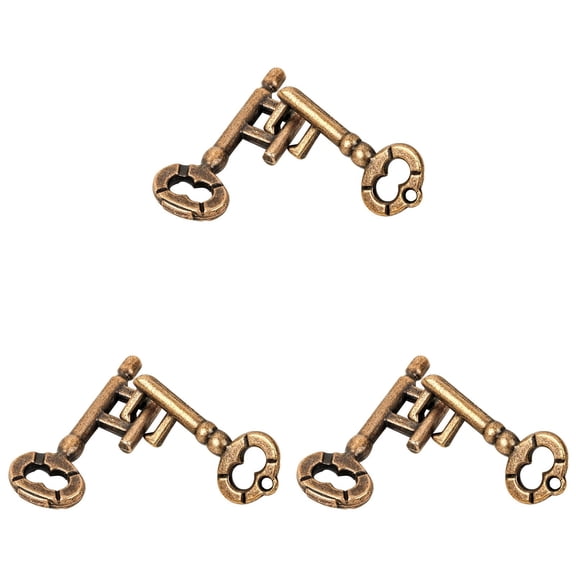 Key Lock Puzzle Vintage Classic Metal Brain Teaser IQ Test Toys For Adults Kids