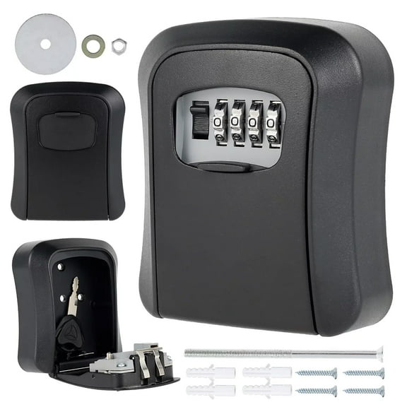 Key Lock Safe Box,Key Lock Box with Code,Lock Box for House key, Safe Box, Home Safe, Wall Mounted Outdoor Key Lock Box 4 Digit