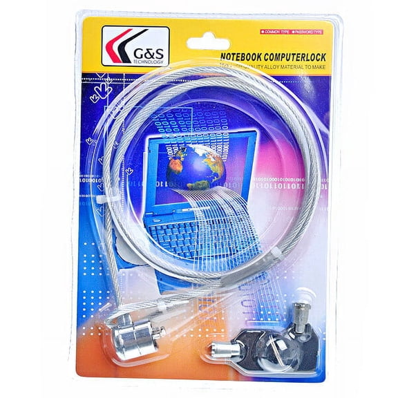 ETEREAUTY Laptop Lock Black Alloy Cable for Computer Notebook Security with Key Compatibility