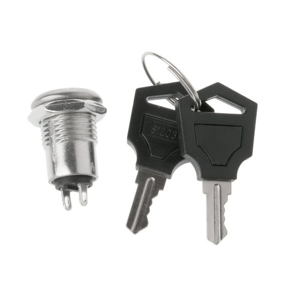 Key Lock Switches Single Poles Single Throw Round Terminals Key Lock 2 Positions ON/Off Metal Keylocks Switches with 2 Key