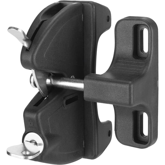 Key Lockable Double Sided Gate Latch, Fence Gate Locks for Outdoor Gates, Self Locking Gate Latch Door Latch, Fence Gate Latch Gate Hardware for Wood, Vinyl, Metal Gates, Black