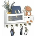 thumbnail image 1 of Key and Mail Holder for Wall, Mail Organizer Wall Mount with 6 Hooks and Storage Drawer, Easy Installation Key Rack for Entryway and Home Decor (B-White), 1 of 5