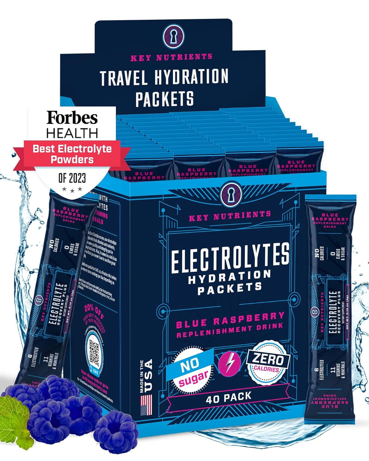 Key Nutrients Electrolytes Powder Delicious Blue Raspberry