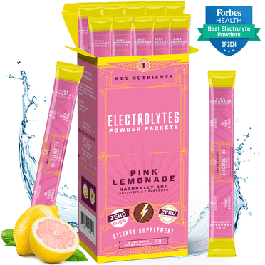 Key Nutrients - Electrolytes Powder -  Hydration Powder - Pink Lemonade, 10 Travel Packets