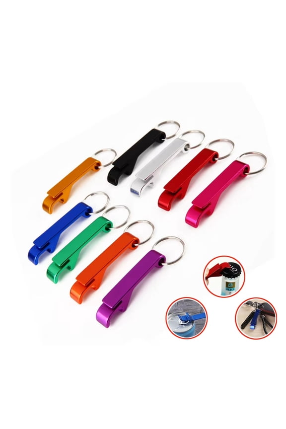 Key Opener Bottle Opener Keychain, Aluminum Alloy Soda Can Opener Keyring, Portable Tool for Outdoor Camping, Promotional Gift, Random Colors, Bulk Pack #867 Multi-color