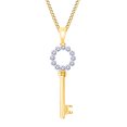 thumbnail image 1 of AFFY Key Pendant Necklace In 14K Yellow Gold Over Sterling Silver With Round White Natural Diamond Accent, 1 of 1