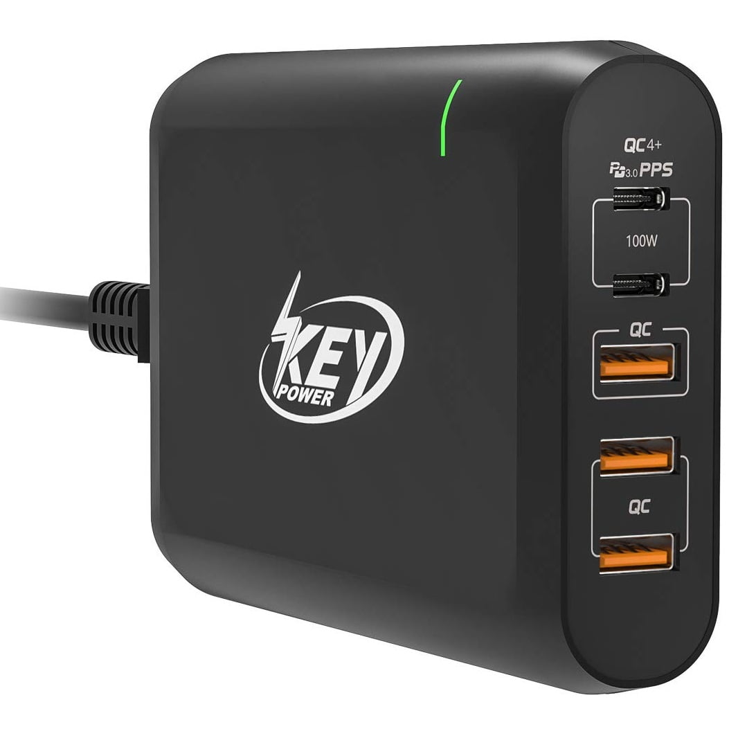 Key Power USB C Charger Station, 100W Dual Type PD PPS Desktop