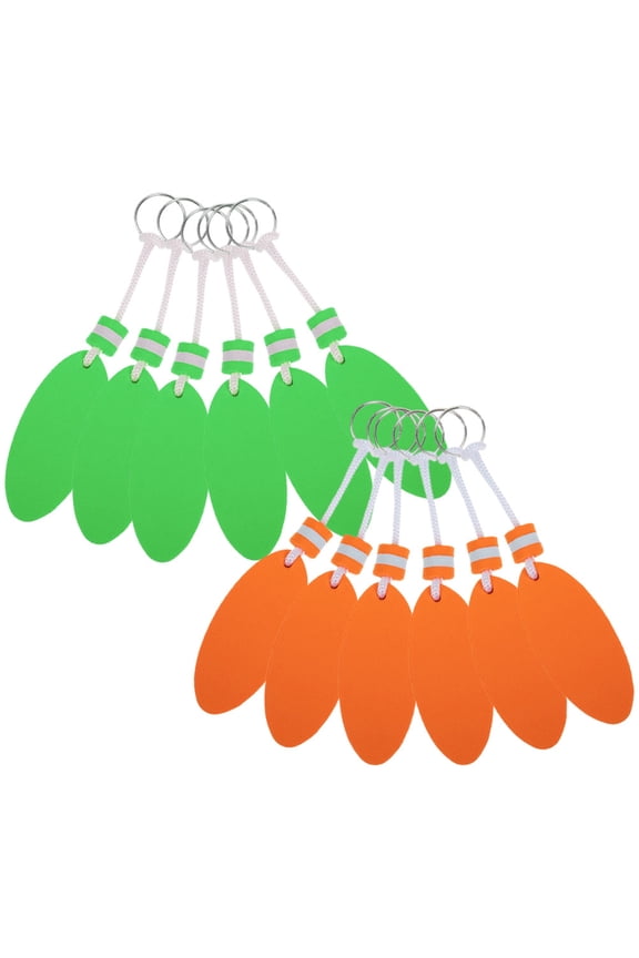 Key Ring 12 Pcs Utility Keychain Fishing Floats Keychains Floating Fob Charm Eva
