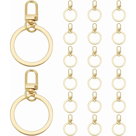 Key Ring Clasp 20pcs Golden Swivel Clasps Key Chain Snap Lobster Claw Keychains Clasps Keychain Hooks Lanyard Clasp Key Charm Clip for DIY Making