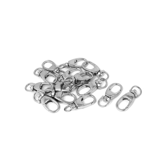 Key Ring Clip Swivel Lobster Trigger Clasp Snap Hook 37mm Long Silver Tone 15pcs