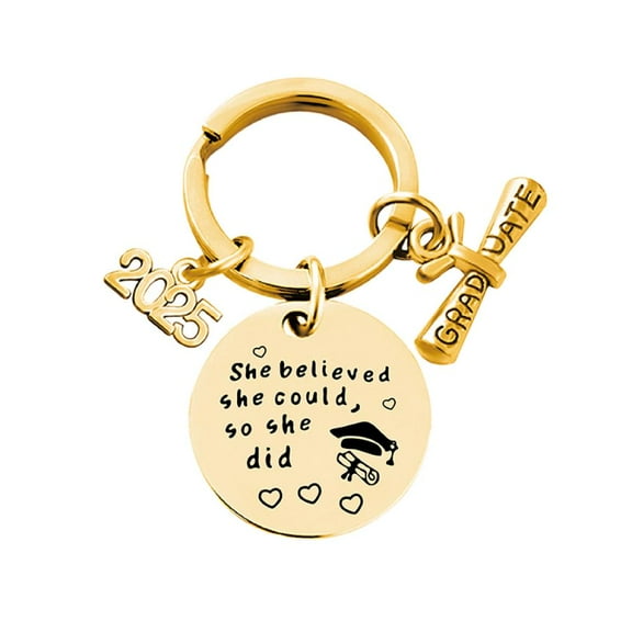 Key Ring Pendant 2025 Graduation Season Gift Single Sided Engraved Metal Keychain