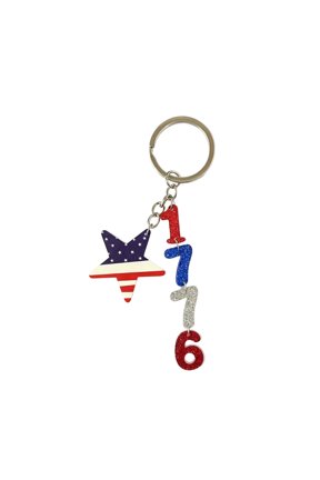 Key Ring Three Holiday Theme Five Point Star Pattern Daily Carry Outdoor Travel Use Bag Charm Unisex Accessory for Men Women Kids