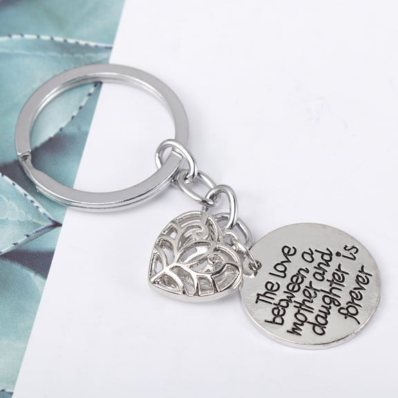 Key Ring for Mother's Day Gift Hollow Love Heart Pendant Keychain Forever Love Key Chain