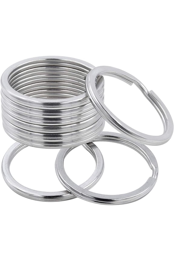 Key Rings, 304 Stainless Steel Round Flat Split Keychain Ring for Car Keys Organization DIY Attachment - Bulk Pack of 50 PCS, 1.26inch/32mm. (50)