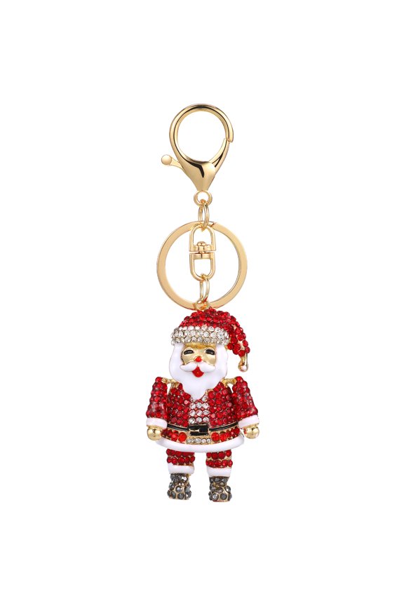 Key Rings Christmas Gift The Locket Santa Claus Keychain Rhinestone Keychain Pendant Keyring Cartoon Keychain