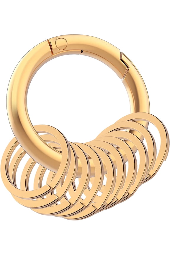 Key Rings Flat Split Keychain Bulk 1.18 Inch/30mm Heavy Duty Strong Keyring with 60mm Circle Ring Clip