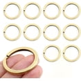 thumbnail image 1 of Key Rings Quality Keychain Rings Metal Flat Split Rings for Car Keys Attachment DIY Leathercraft 10pcs VTKR (1 1/8" (28mm) KR10, Brushed Brass), 1 of 9